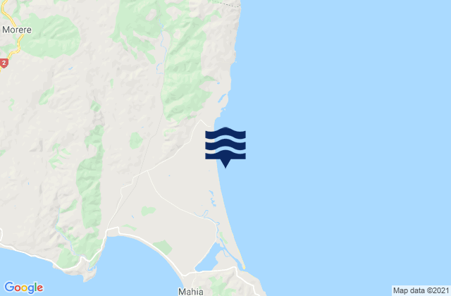 Mappa delle maree di Mahanga Beach, New Zealand