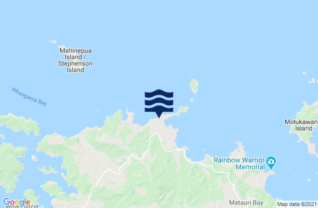 Mappa delle maree di Mahinepua Bay, New Zealand