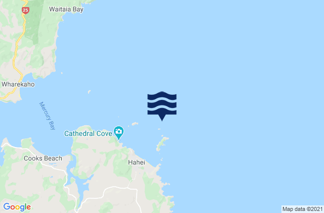 Mappa delle maree di Mahurangi Island (Goat Island), New Zealand
