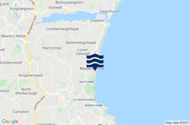 Mappa delle maree di Maidencombe Beach, United Kingdom