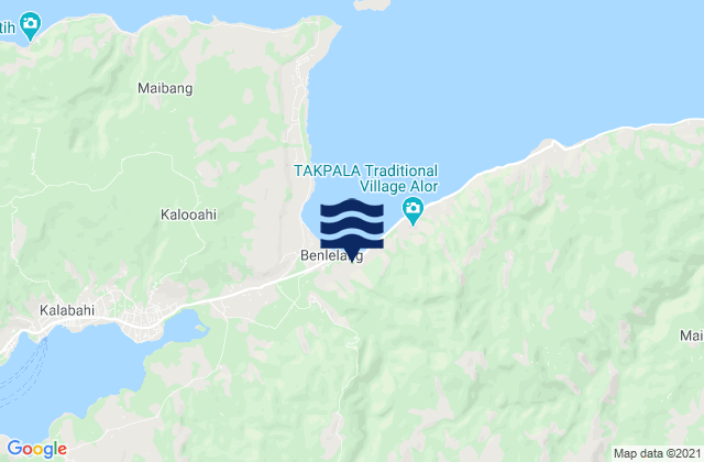 Mappa delle maree di Mainang, Indonesia