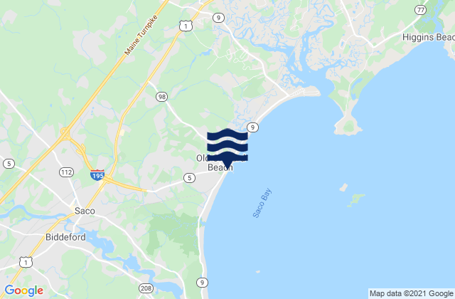 Mappa delle maree di Maine Beach, United States