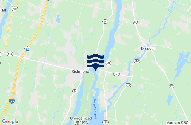 Mappa delle maree di Maine Kennebec Bridge 0.2 n.mi. SW of, United States