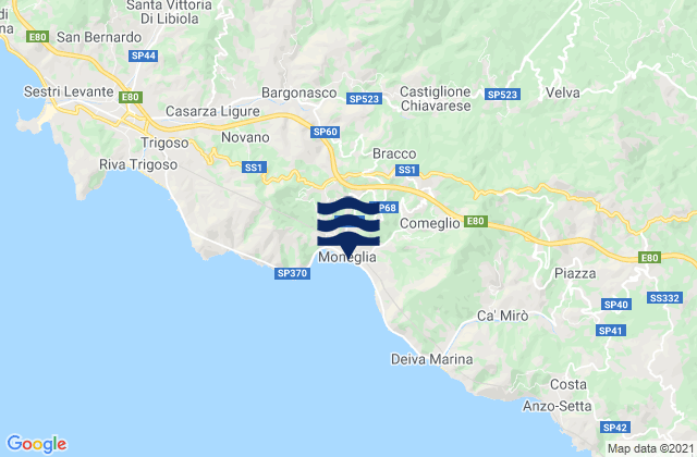 Mappa delle maree di Maissana, Italy
