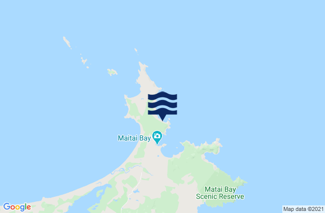 Mappa delle maree di Maitai Bay, New Zealand