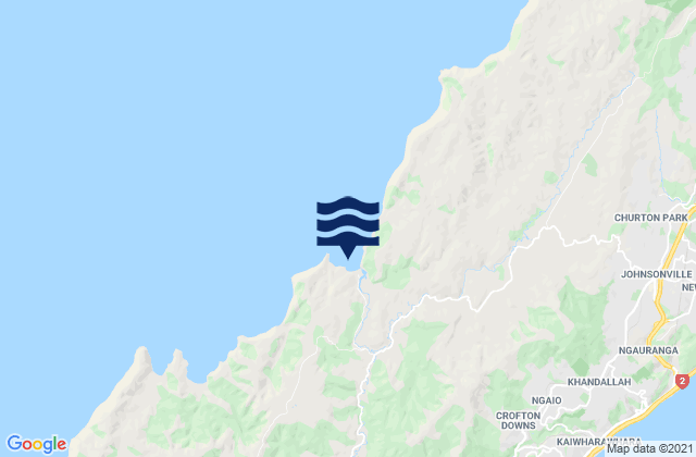 Mappa delle maree di Makara Beach, New Zealand