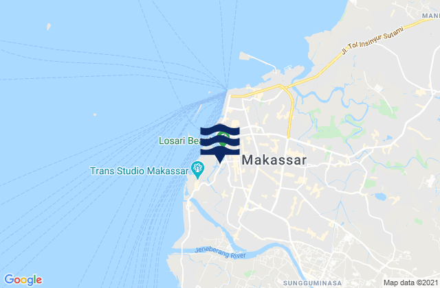 Mappa delle maree di Makassar, Indonesia