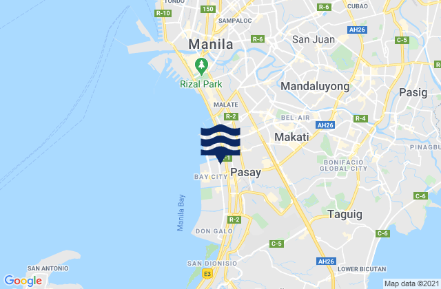 Mappa delle maree di Makati City, Philippines