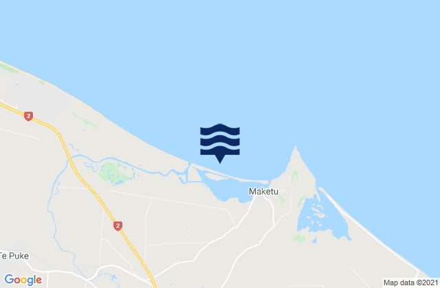 Mappa delle maree di Maketu Estuary, New Zealand