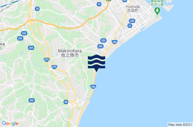 Mappa delle maree di Makinohara Shi, Japan