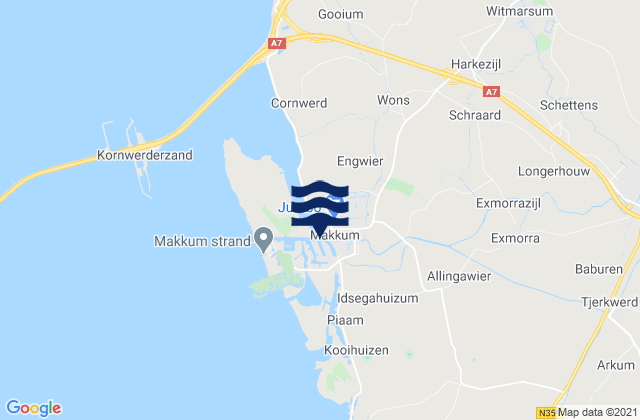 Mappa delle maree di Makkum, Netherlands