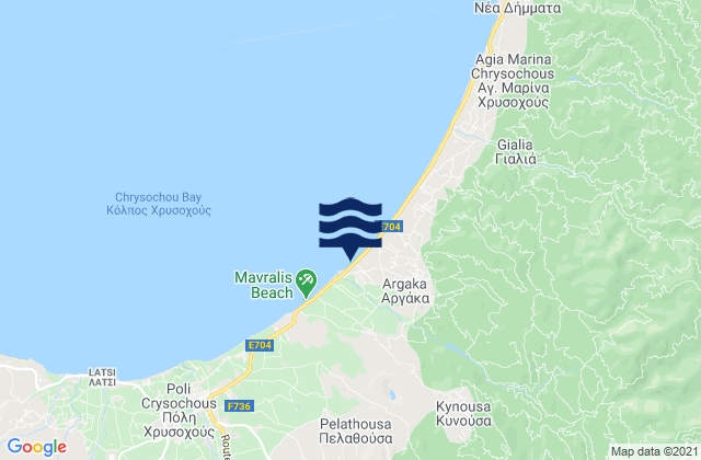Mappa delle maree di Makoúnta, Cyprus