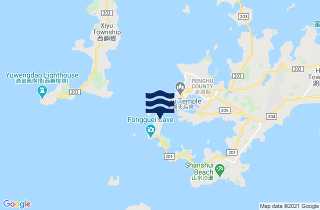 Mappa delle maree di Makung, Taiwan