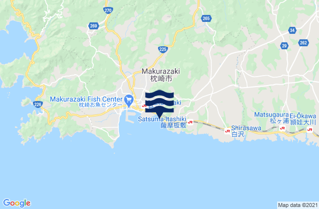 Mappa delle maree di Makurazaki, Japan