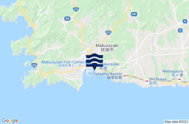 Mappa delle maree di Makurazaki Shi, Japan