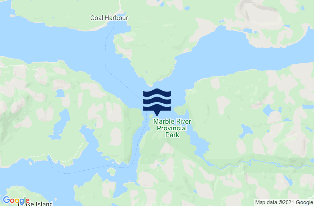 Mappa delle maree di Makwaziniht Island, Canada