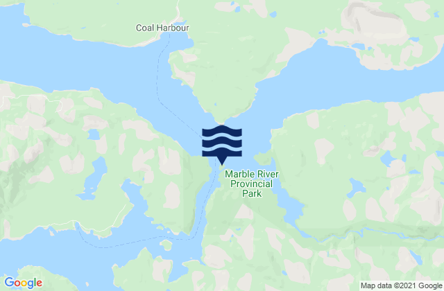 Mappa delle maree di Makwazniht Island, Canada