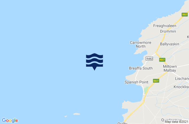 Mappa delle maree di Mal Bay, Ireland