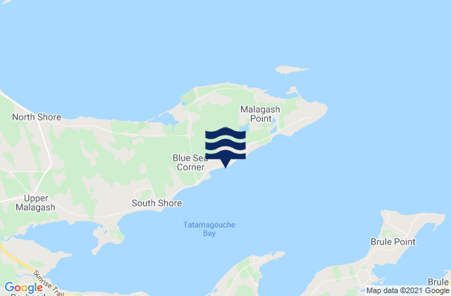 Mappa delle maree di Malagash, Canada