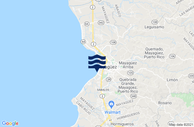 Mappa delle maree di Malezas Barrio, Puerto Rico