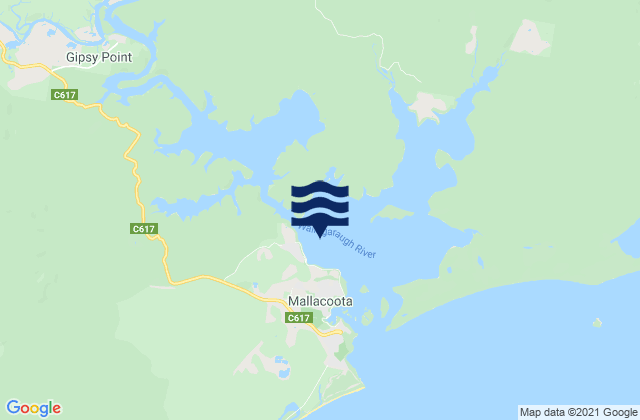 Mappa delle maree di Mallacoota Lake, Australia
