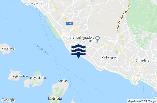 Mappa delle maree di Maltepe, Turkey