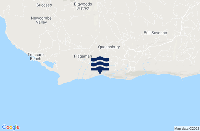 Mappa delle maree di Malvern, Jamaica