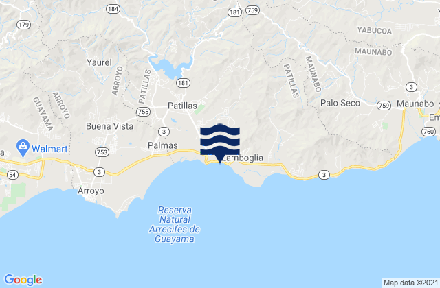 Mappa delle maree di Mamey Barrio, Puerto Rico