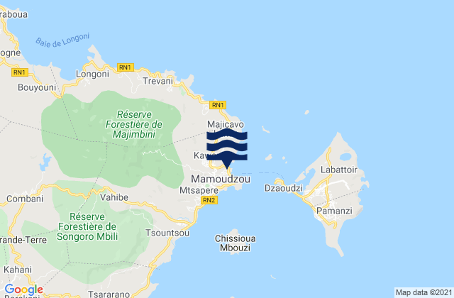 Mappa delle maree di Mamoudzou, Mayotte