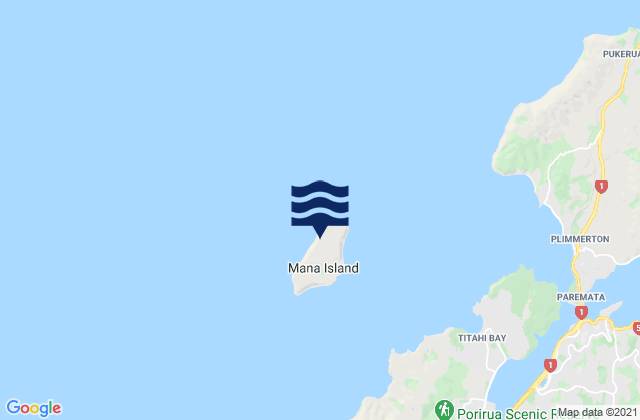 Mappa delle maree di Mana Island, New Zealand
