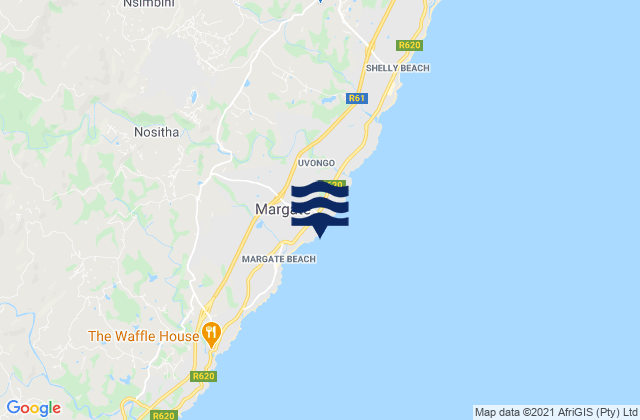 Mappa delle maree di Manaba Beach, South Africa