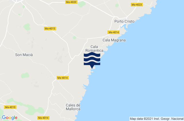 Mappa delle maree di Manacor, Spain