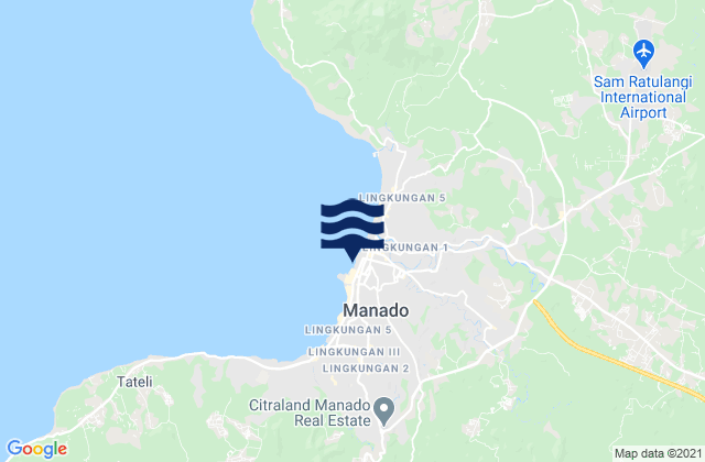 Mappa delle maree di Manado, Indonesia