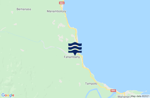 Mappa delle maree di Mananara Nord District, Madagascar