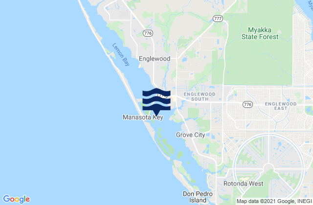 Mappa delle maree di Manasota Key, United States