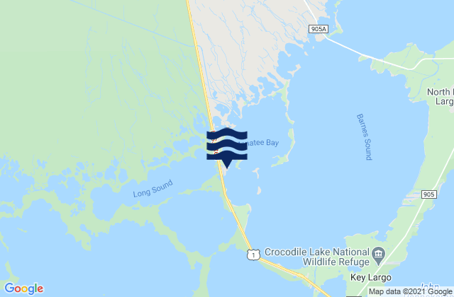 Mappa delle maree di Manatee Creek Manatee Bay Barnes Sound, United States