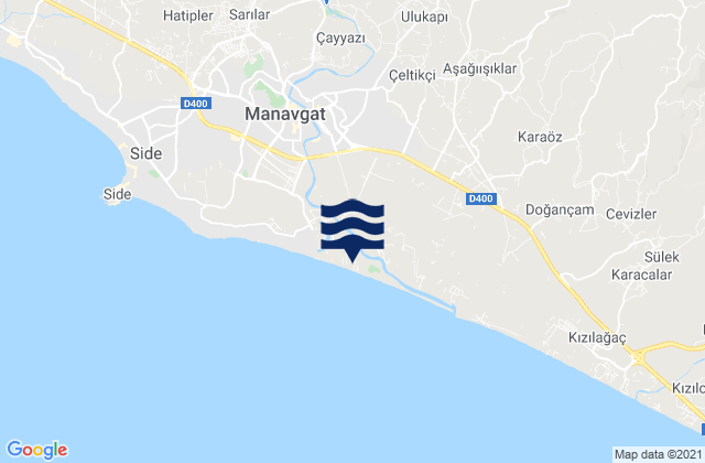 Mappa delle maree di Manavgat İlçesi, Turkey