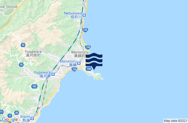 Mappa delle maree di Manazuru, Japan
