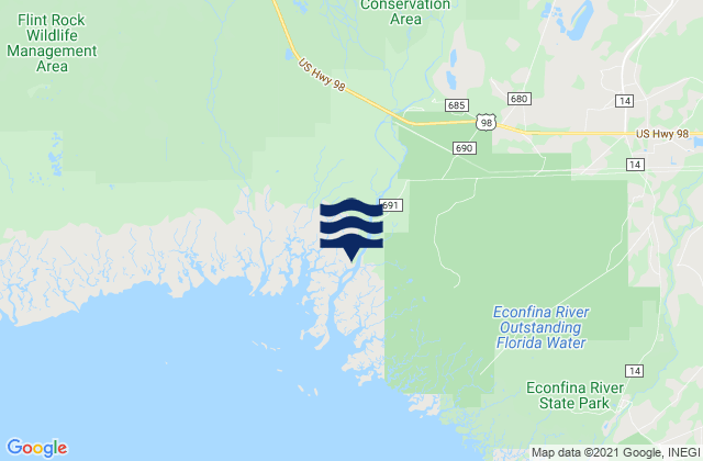 Mappa delle maree di Mandalay (Aucilla River), United States