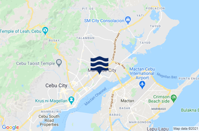 Mappa delle maree di Mandaue City, Philippines