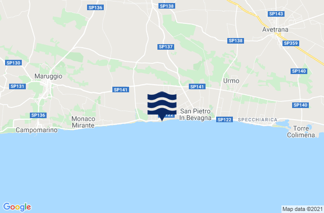 Mappa delle maree di Manduria, Italy