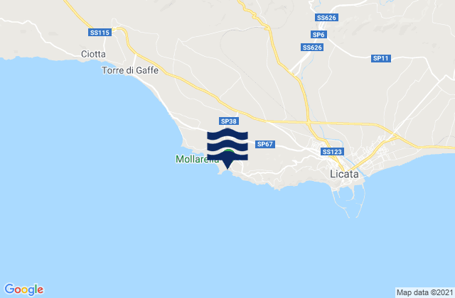 Mappa delle maree di Mandy Beach, Italy