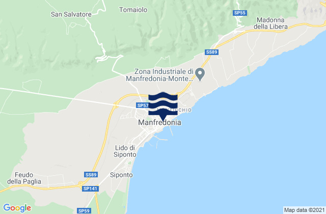 Mappa delle maree di Manfredonia, Italy