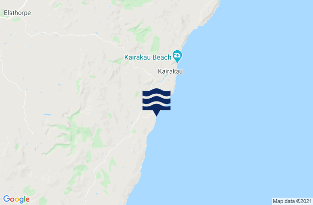 Mappa delle maree di Mangakuri Beach, New Zealand