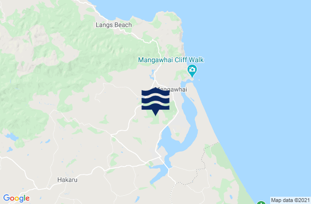 Mappa delle maree di Mangawhai Estuary, New Zealand