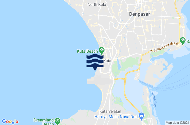 Mappa delle maree di Manggar, Indonesia