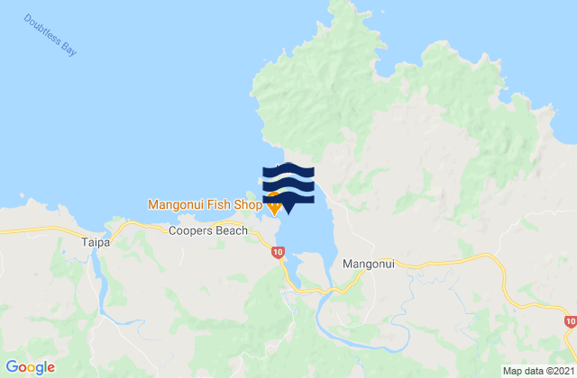 Mappa delle maree di Mangonui Harbour, New Zealand