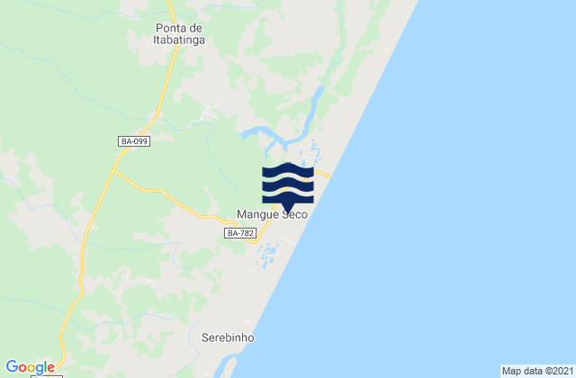 Mappa delle maree di Mangue Seco, Brazil