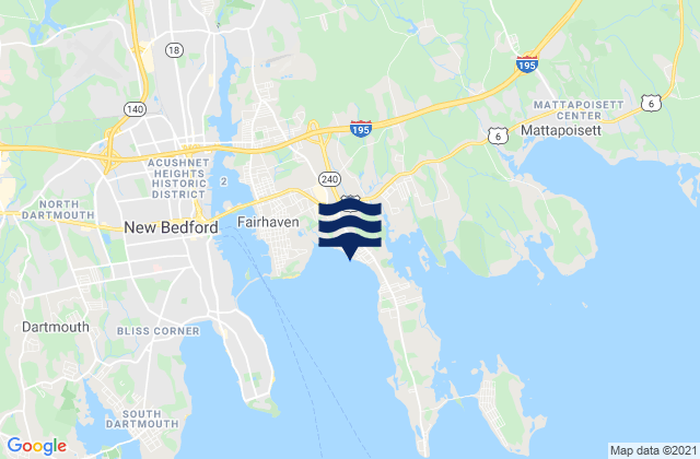 Mappa delle maree di Manhattan Avenue, United States