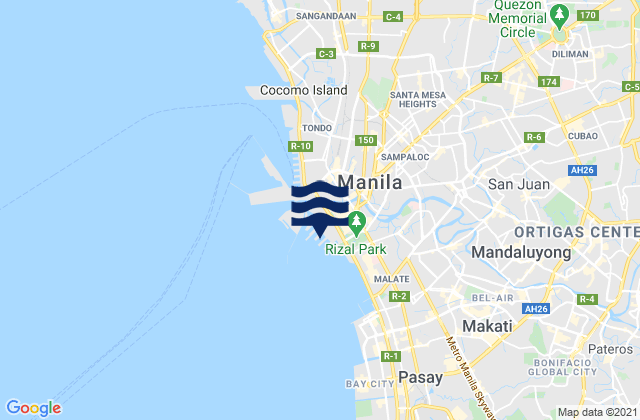 Mappa delle maree di Manila, Philippines
